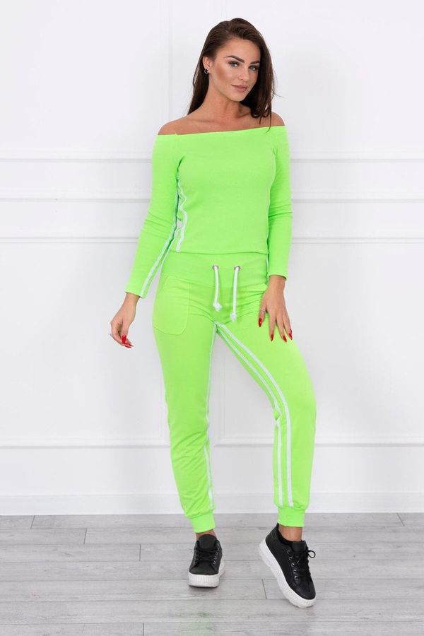 marka niezdefiniowana Set with double green neon stripe