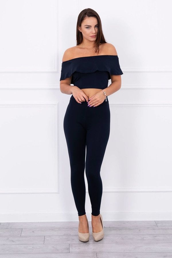 marka niezdefiniowana Set with frills navy blue