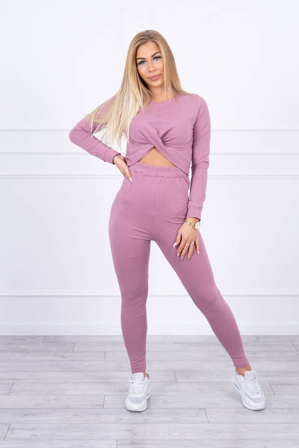 marka niezdefiniowana Set with frills on a dark pink blouse