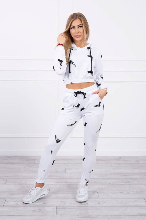 marka niezdefiniowana Set with printed white pistols