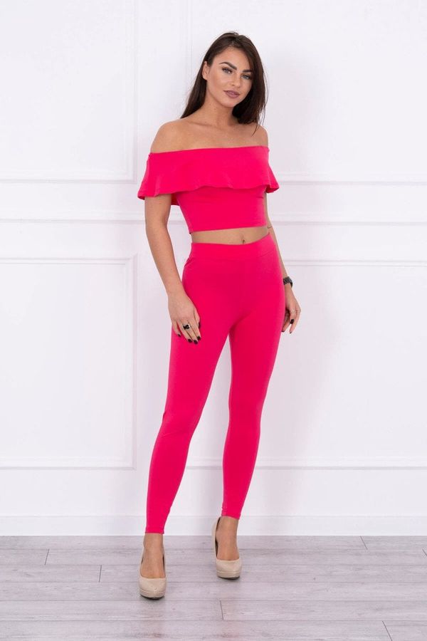 marka niezdefiniowana Set with ruffle raspberry