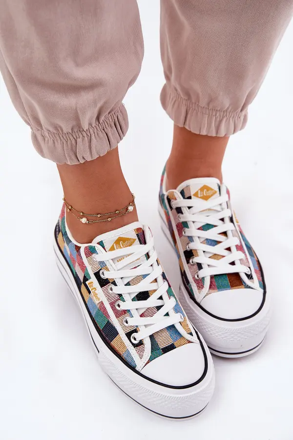 Lee Cooper Шарени Дамски Кецове На Платформа Lee Cooper