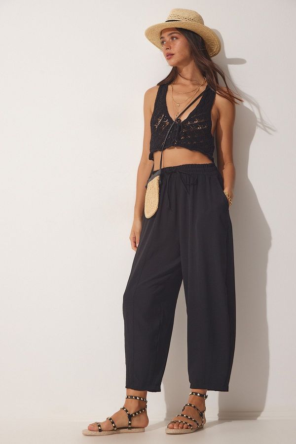 Happiness İstanbul Щастие İstanbul Дамски черни аеробатични торбести панталони