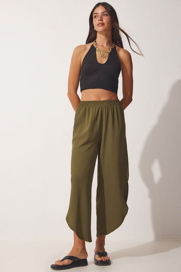 Happiness İstanbul Щастие İstanbul Дамски каки Сплит печени панталони Шалвар