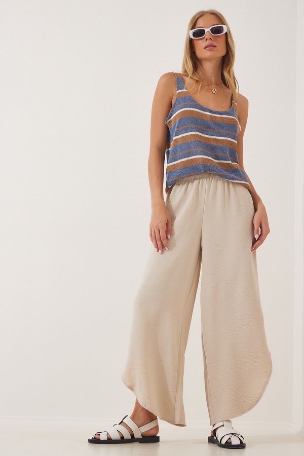 Happiness İstanbul Щастие İstanbul Дамски крем суичъри със странични цепки, Arobin торбести панталони