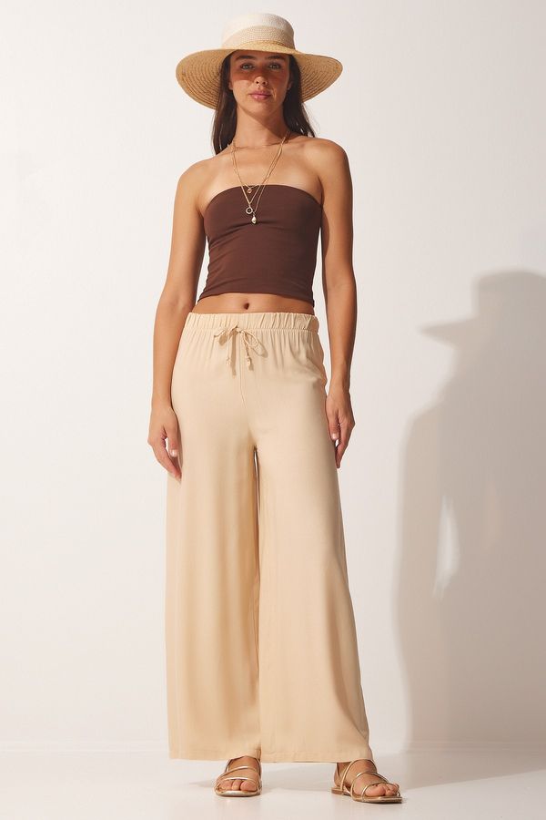 Happiness İstanbul Щастие İstanbul Дамски лате памук вискоза Palazzo панталони