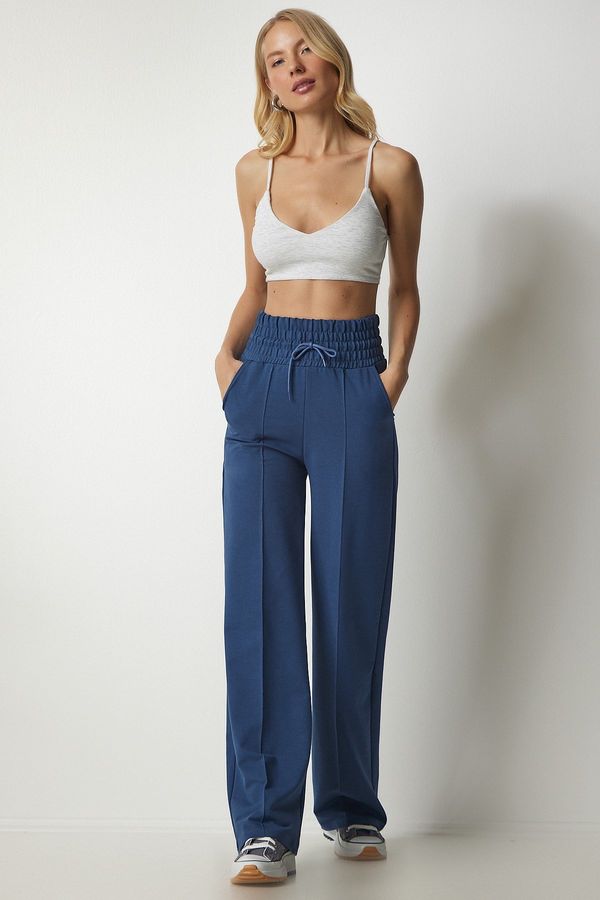 Happiness İstanbul Щастие İstanbul Дамски тъмносин основен плетени панталони с джоб