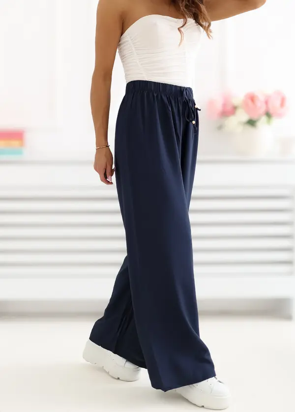 Factory Price Широки летни панталони в цвят гранат