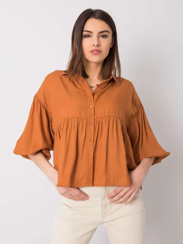 RUE PARIS Shirt-328-KS-4023.57-light brown