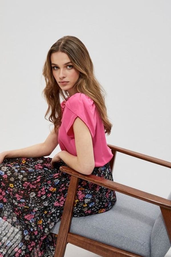 Moodo Shirt blouse with puffs - pink