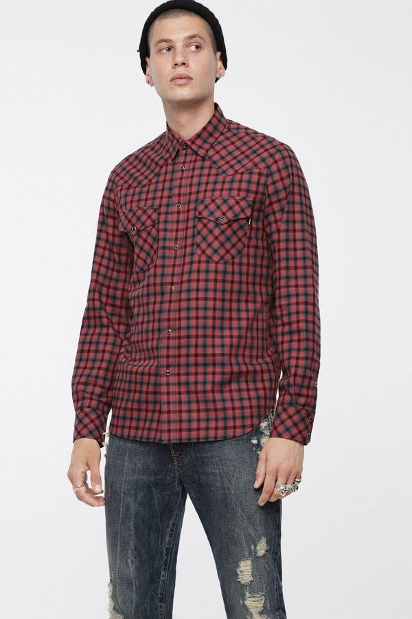 Diesel Shirt - Diesel SEASTLONGD SHIRT burgundy