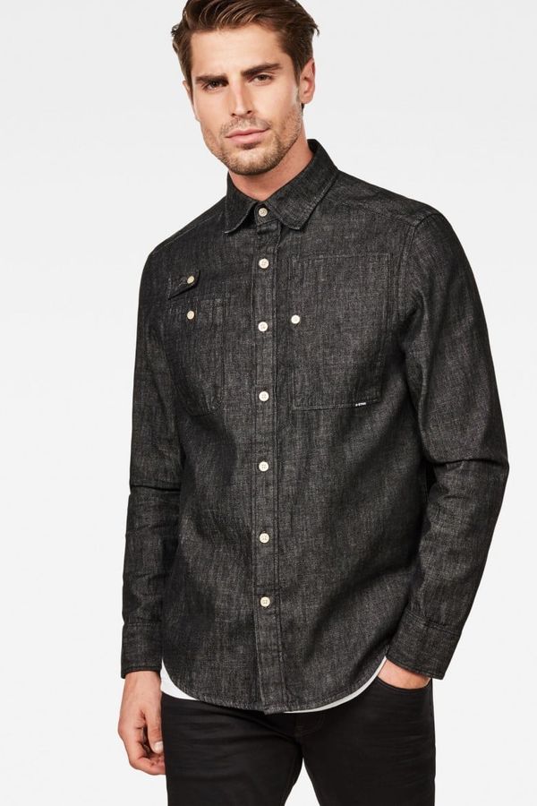 G Star Shirt - G-STAR Utility ha straight shirt l/s dark grey