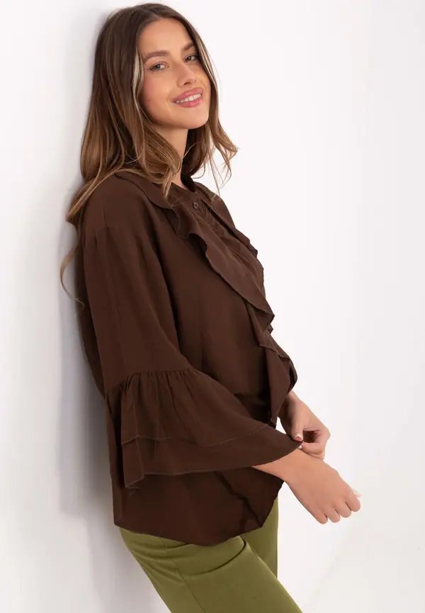 RUE PARIS Shirt-MI-KS-32330.05P-brown