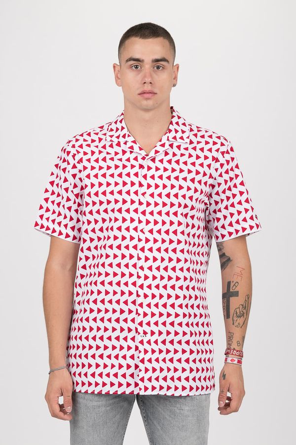 Tommy Hilfiger Shirt - TOMMY HILFIGER BOLD GEO PRINT SHIRT S/S white-red