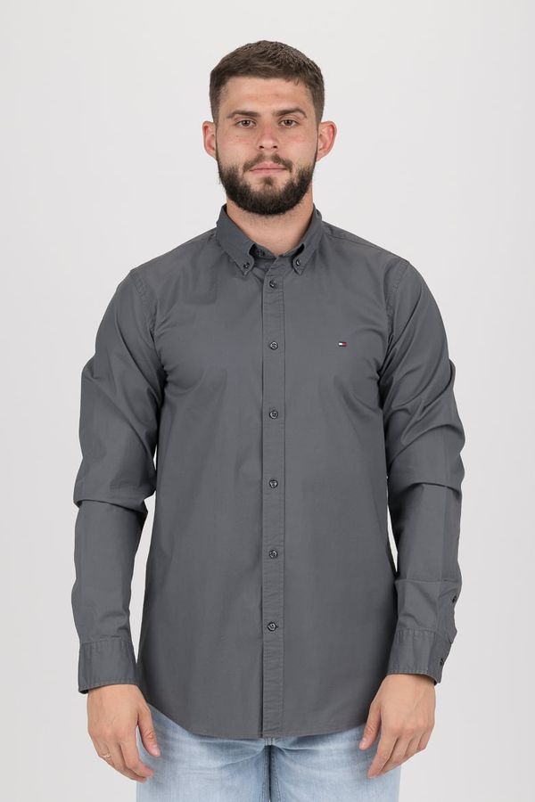Tommy Hilfiger Shirt - TOMMY HILFIGER SLIM STRETCH POPLIN SHIRT grey