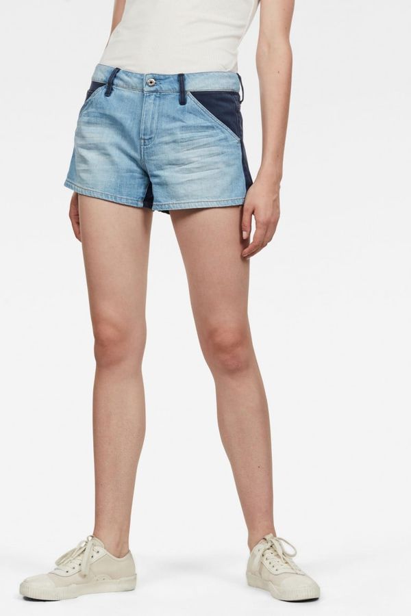 G Star Shorts - G-STAR Faeroes Zip Mid bf Short Wmn Blue