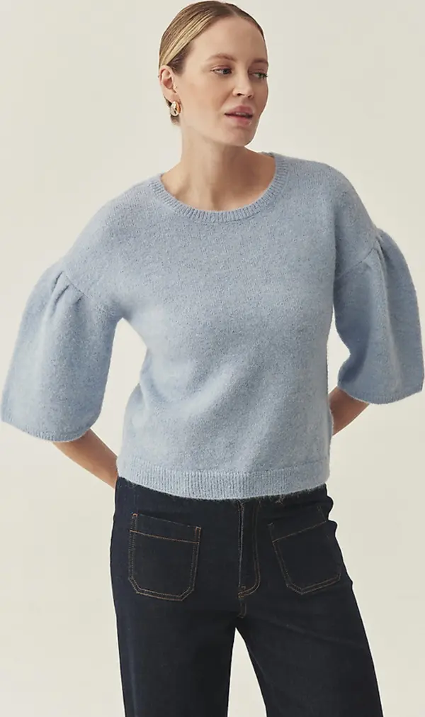 Tatuum Син меланж пуловер с алпака и вълна