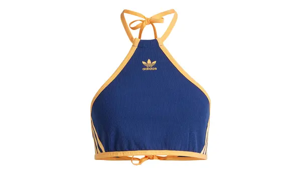Adidas Син топ с ребрена яка Adidas