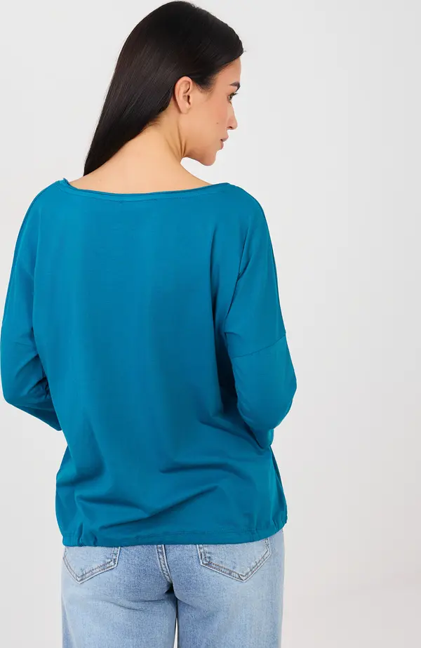RUE PARIS Синя блуза с 3/4 ръкави