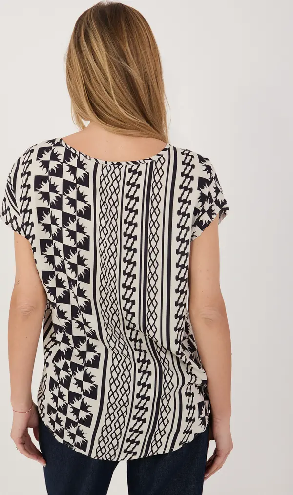 Sublevel Синя блуза с шарки SUBLEVEL