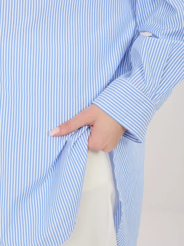 Italy Moda Синя дамска риза с голям размер