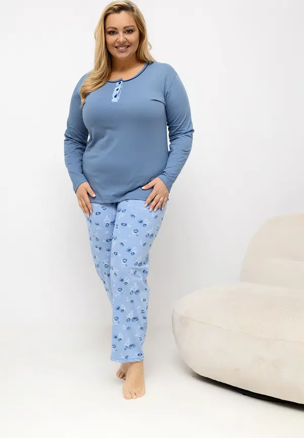 Forever Pink Синя пижама с големи размери DU-PI-FP-510.13