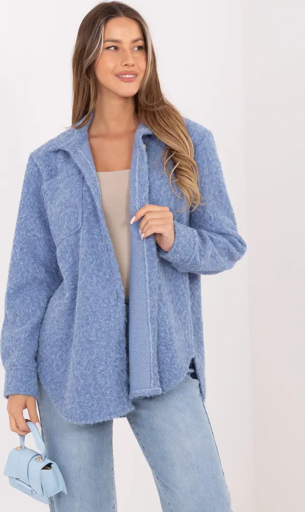 RUE PARIS Синя риза с джобове