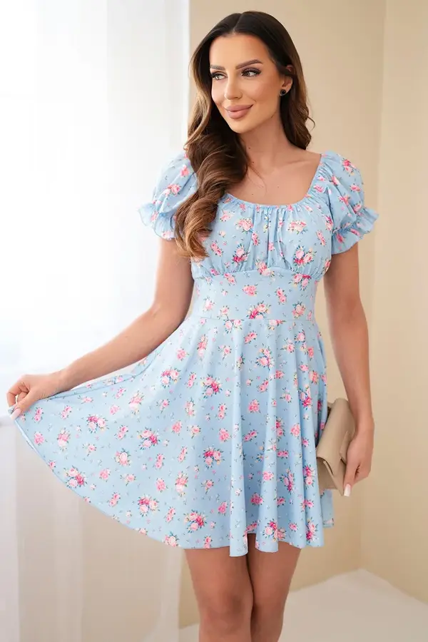 Kesi Włoski Синя рокля с шарки Kesi