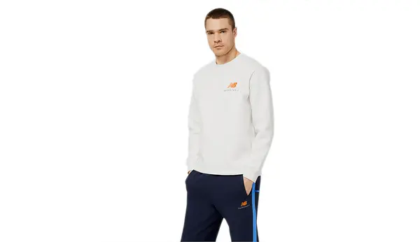 New Balance Сив суитшърт New Balance Hoops Abstract Crew