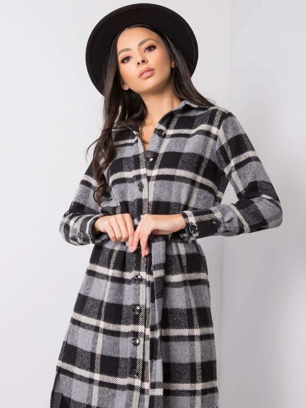 Fashionhunters Сиво-черна рокля от Касилда