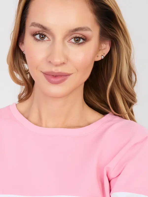 RUE PARIS Сиво-розов дамски суитшърт RUE PARIS