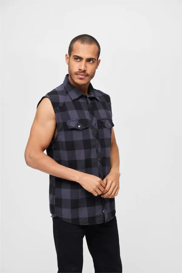 Brandit Sleeveless shirt black/grey