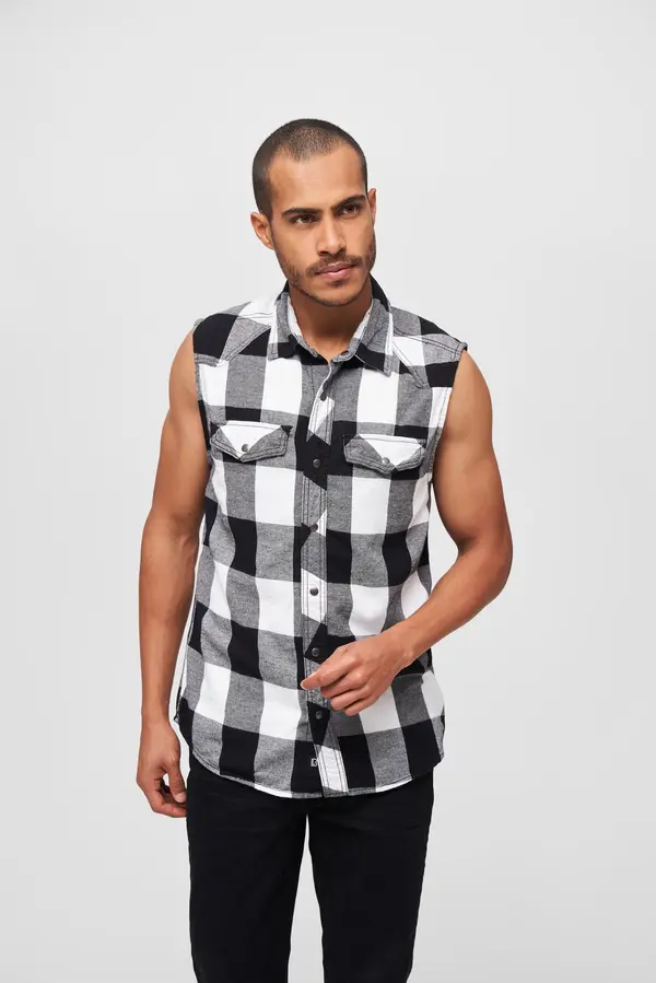 Brandit Sleeveless shirt white/black