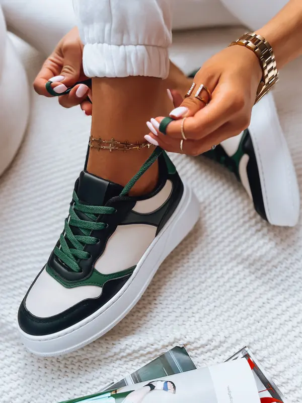 DStreet Sneakersy damskie MEILA czarno-zielone Dstreet