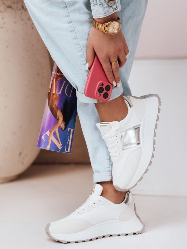 DStreet Sneakersy damskie na płaskiej podeszwie NEWSTREET białe Dstreet