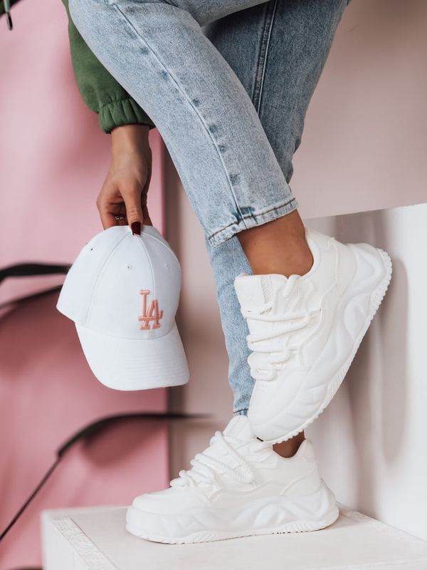 DStreet Sneakersy damskie na platformie LALANDRA białe Dstreet