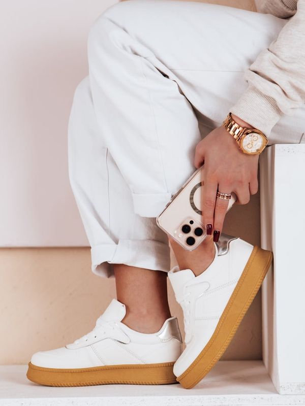 DStreet Sneakersy damskie na platformie NOXSTEP białe Dstreet