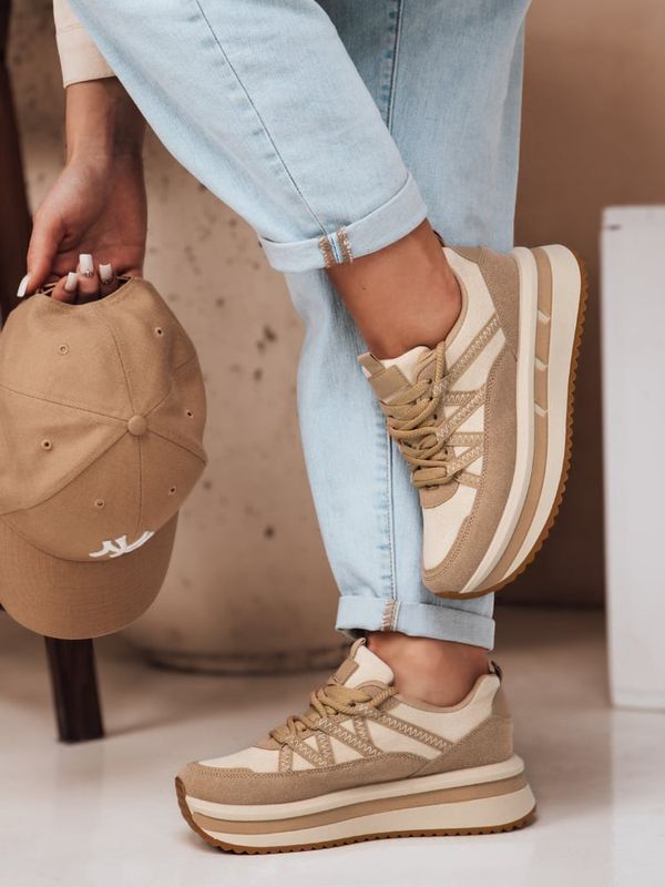 DStreet Sneakersy damskie ZENSHO khaki Dstreet