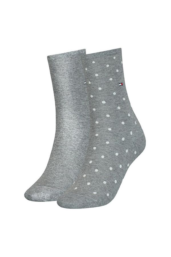 Tommy Hilfiger Socks - Tommy Hilfiger Dot 2 Pack Grey