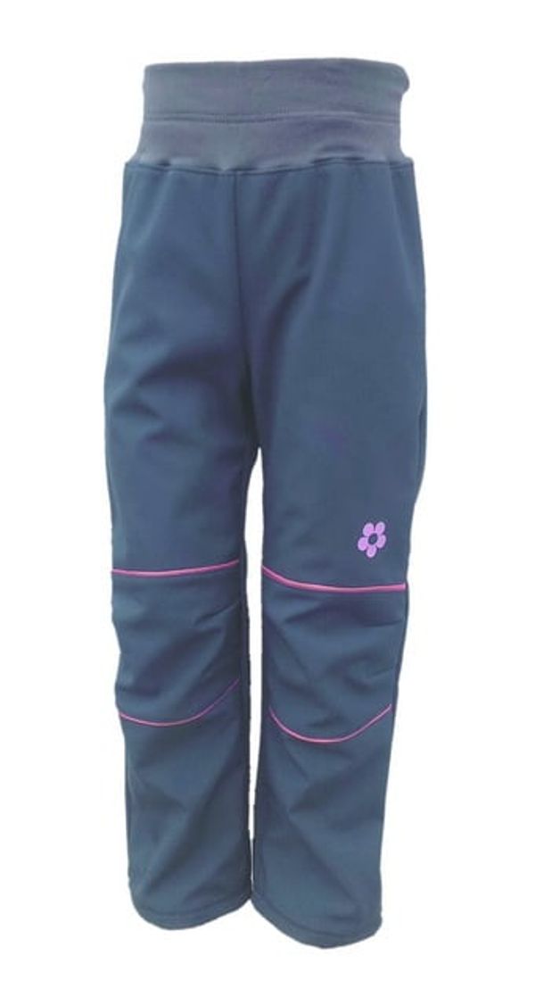 Kukadloo Softshell girls' pants - tm. gray - pink