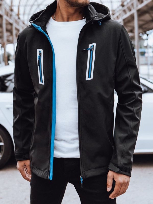 DStreet Softshellowa kurtka męska z kapturem czarna Dstreet