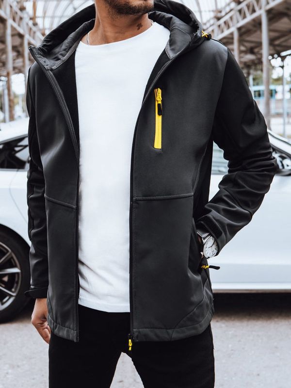 DStreet Softshellowa kurtka męska z kapturem szara Dstreet