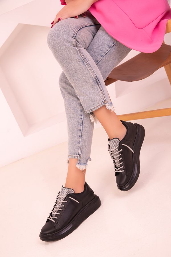 Soho Soho черно-черни дамски маратонки 18365