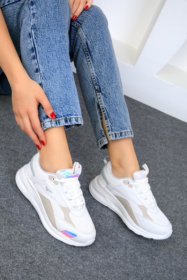 Soho Soho White-Grey Women's Sneaker 18867