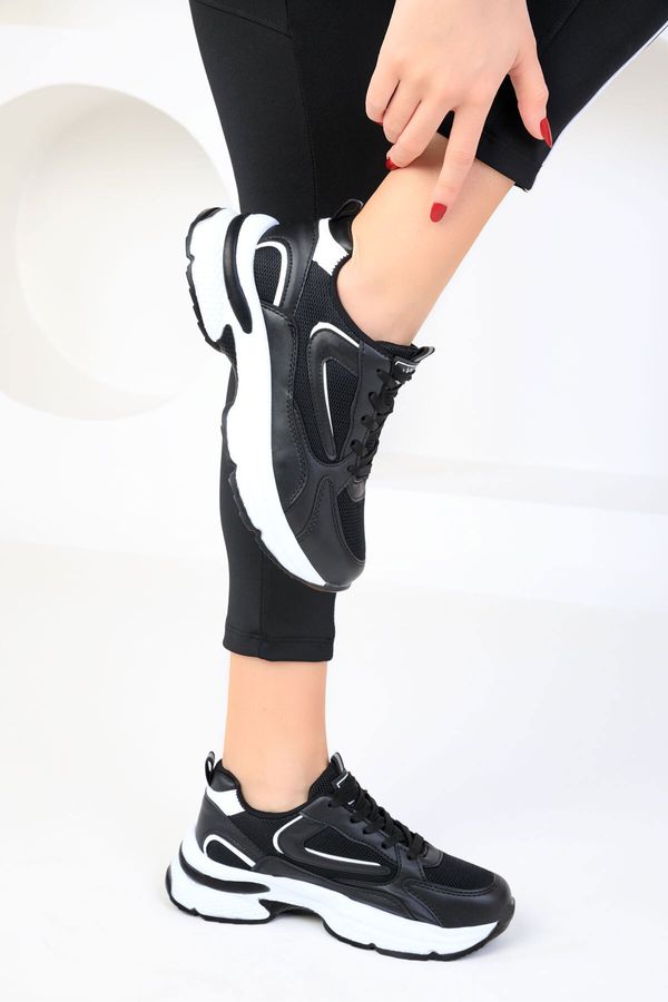 Soho Soho Women's Black and White Sneakers 18802