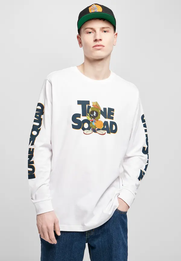 Mister Tee Space Jam Taz Pose Long Sleeve White