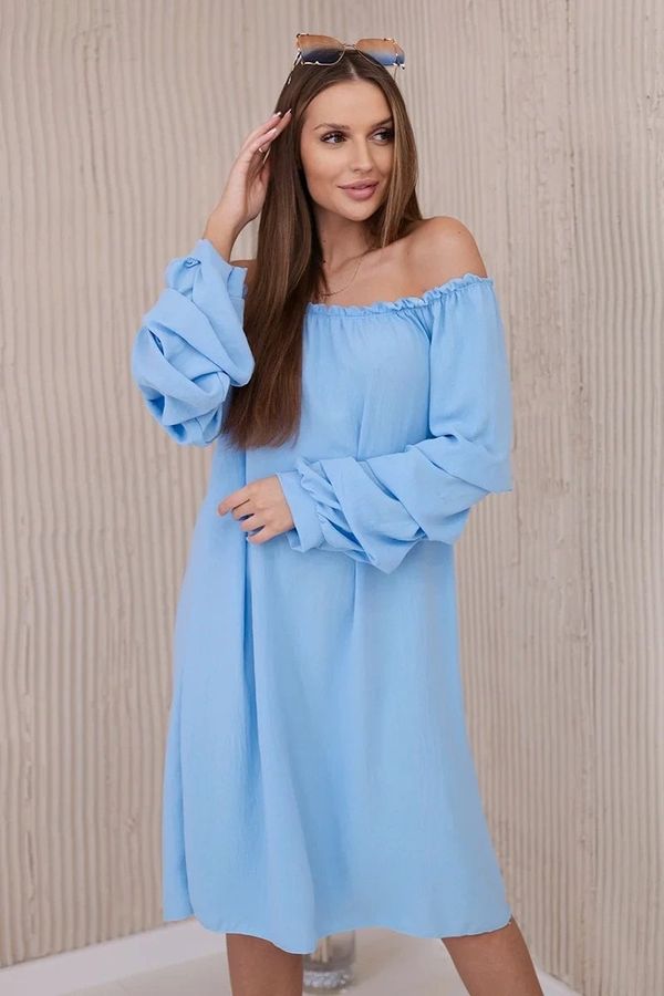 Kesi Spanish dress with decorative sleeves blue