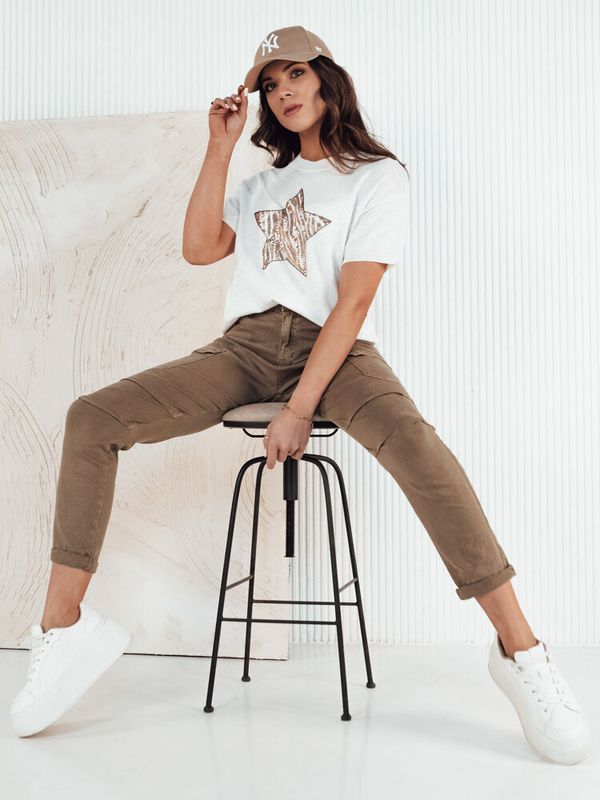 DStreet Spodnie damskie bojówki LUZAGRES brązowe Dstreet