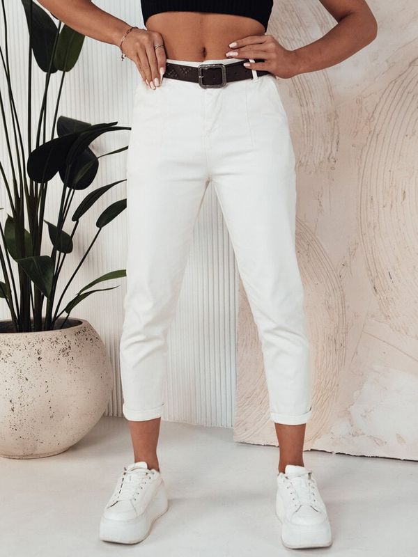 DStreet Spodnie damskie FACINA ecru Dstreet