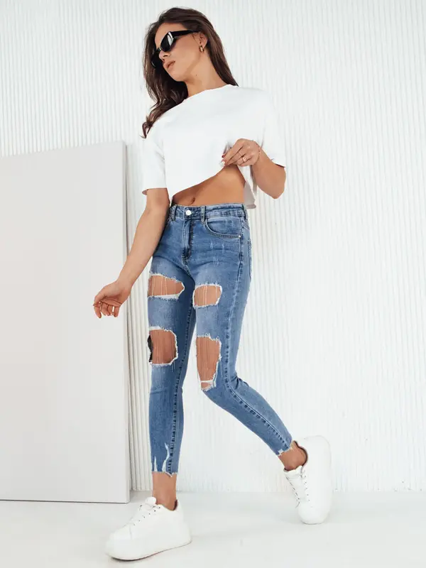 DStreet Spodnie damskie jeansowe CATRAN niebieskie Dstreet